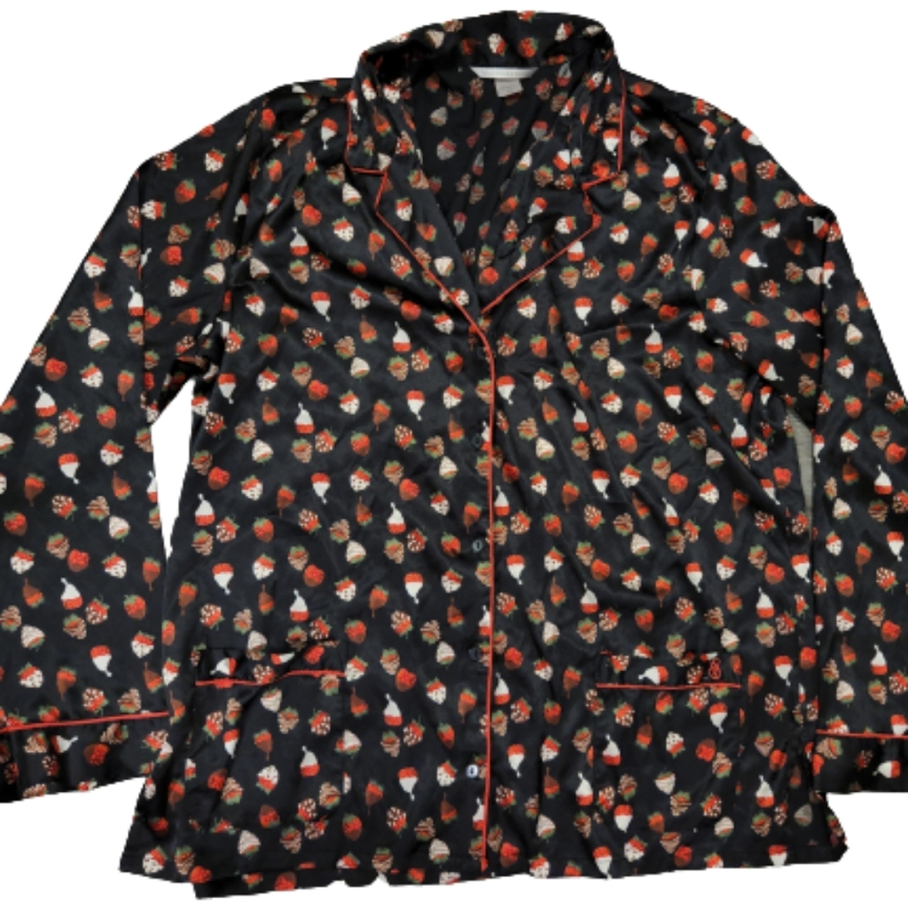 Victoria’s Secret Button-up Strawberry Print Pajama Top
